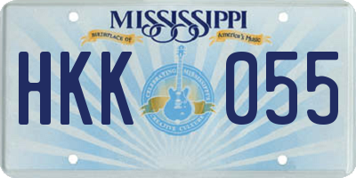 MS license plate HKK055