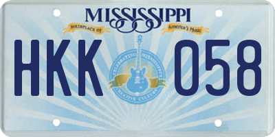 MS license plate HKK058