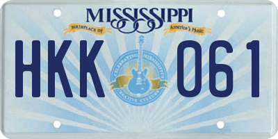 MS license plate HKK061