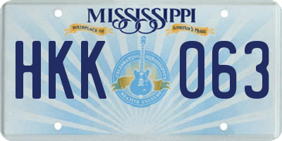 MS license plate HKK063