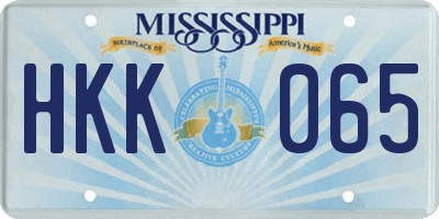 MS license plate HKK065