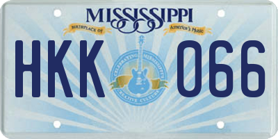 MS license plate HKK066