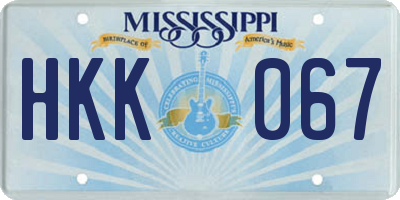 MS license plate HKK067