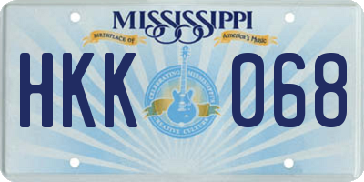 MS license plate HKK068