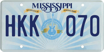 MS license plate HKK070