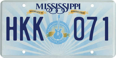MS license plate HKK071