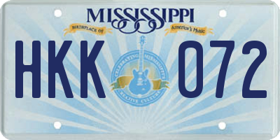 MS license plate HKK072