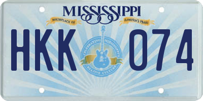 MS license plate HKK074