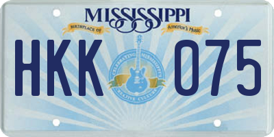 MS license plate HKK075