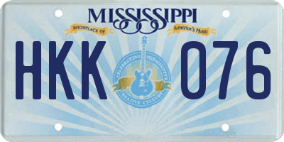 MS license plate HKK076