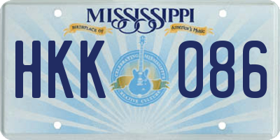MS license plate HKK086