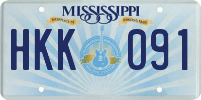 MS license plate HKK091