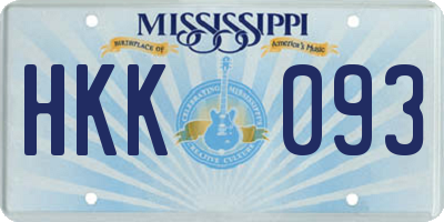 MS license plate HKK093