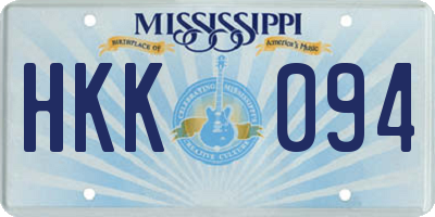 MS license plate HKK094