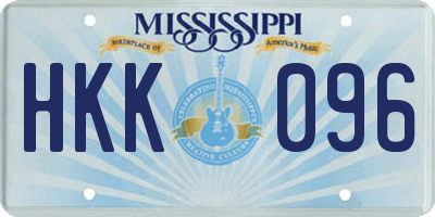 MS license plate HKK096