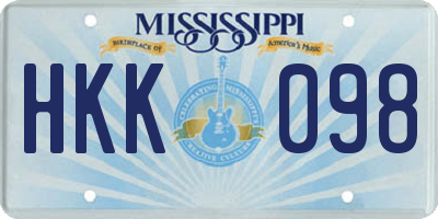 MS license plate HKK098