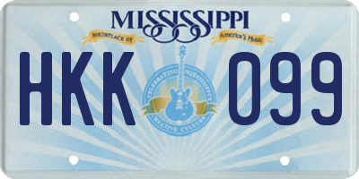 MS license plate HKK099