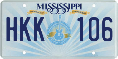 MS license plate HKK106