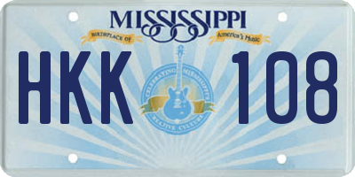 MS license plate HKK108