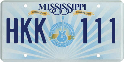 MS license plate HKK111