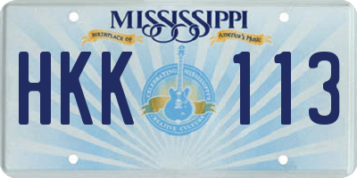 MS license plate HKK113