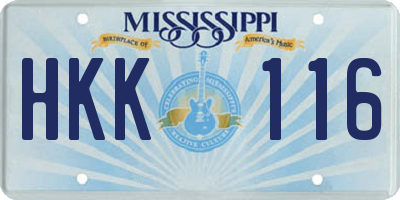 MS license plate HKK116
