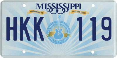 MS license plate HKK119