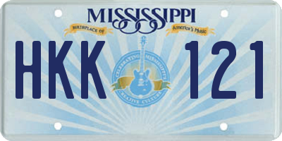 MS license plate HKK121