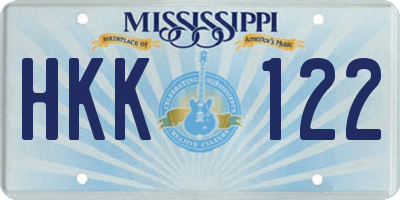 MS license plate HKK122