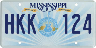 MS license plate HKK124