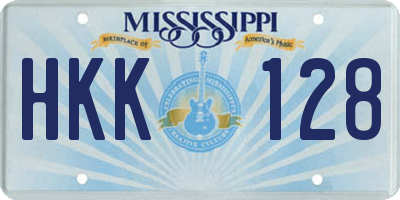 MS license plate HKK128