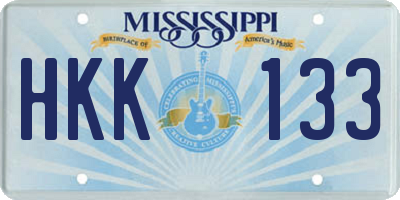 MS license plate HKK133