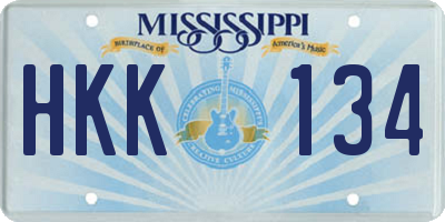 MS license plate HKK134