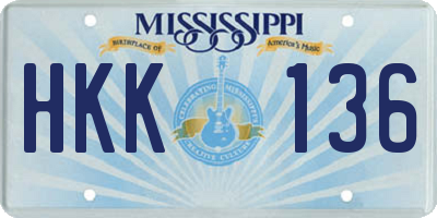 MS license plate HKK136