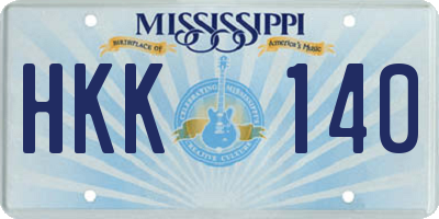 MS license plate HKK140