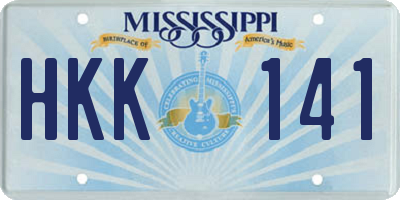 MS license plate HKK141
