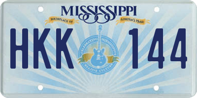MS license plate HKK144