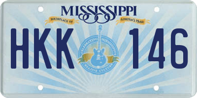 MS license plate HKK146