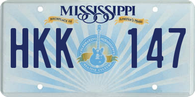 MS license plate HKK147