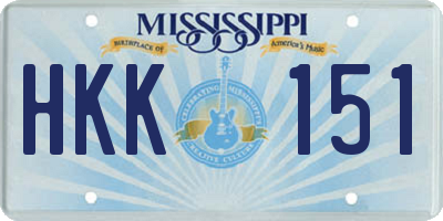 MS license plate HKK151