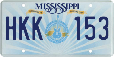 MS license plate HKK153