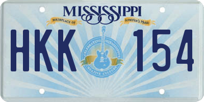 MS license plate HKK154