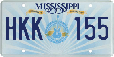 MS license plate HKK155