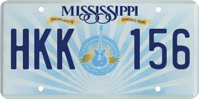 MS license plate HKK156