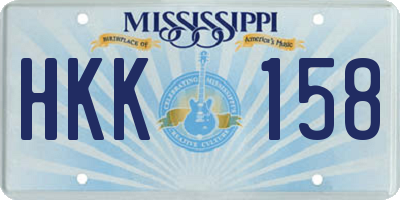 MS license plate HKK158