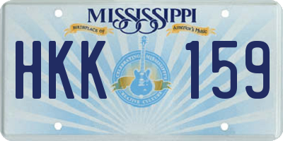 MS license plate HKK159