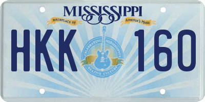 MS license plate HKK160