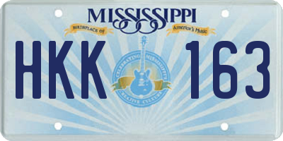 MS license plate HKK163