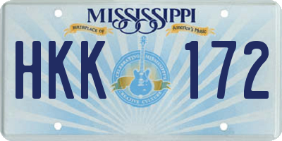 MS license plate HKK172