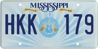 MS license plate HKK179